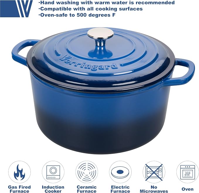 VORRINGARD Enameled Cast Iron Dutch Oven Pot - Image 3