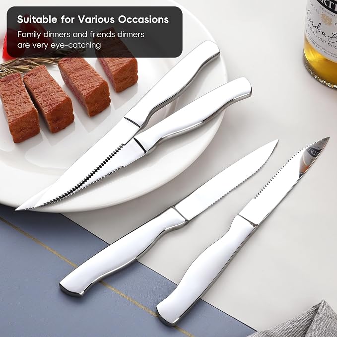 Serrated Steak Knife, Heavy Duty Kitchen Steak Knives, High End Steak Knives - Image 7