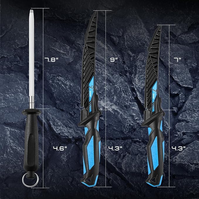 Fillet Knife Kit Combo, Fishing Knives and Honing Rod, Ultra-Sharp G4116 German - Image 6