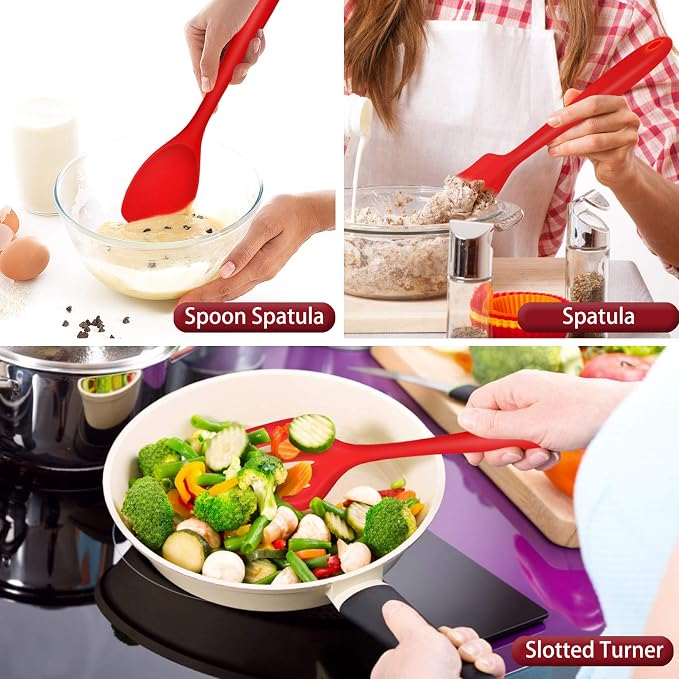 P&P CHEF Silicone Cooking Utensils Set of 7, Heat-proof Kitchen Utensils Set - Image 5