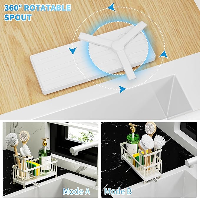 Cisily Sponge Holder for Kitchen Sink, Sink Caddy Organizer - Image 3