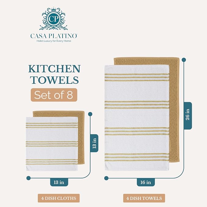 Casa Platino Kitchen Dish Cloths and Dish Towels, Soft and Stylish Helpers - Image 2