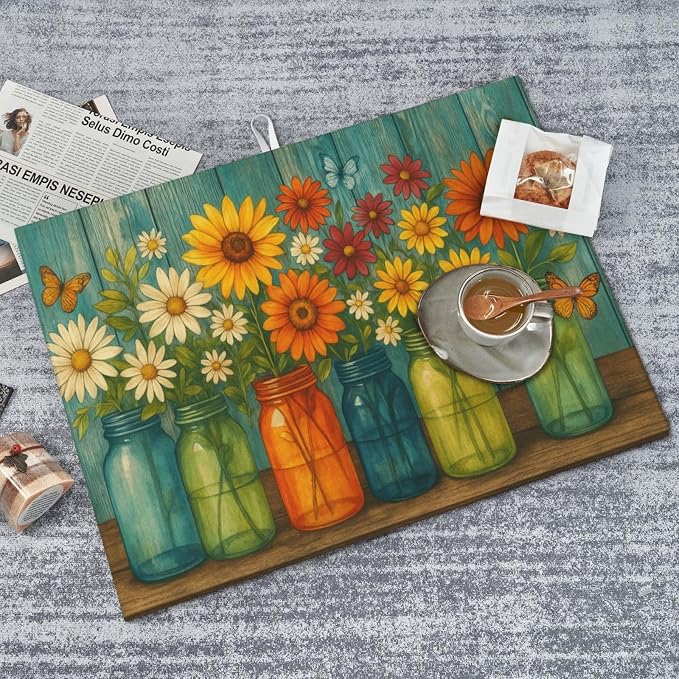 Rustic Vintage Flower Dish Drying Mats - Image 8