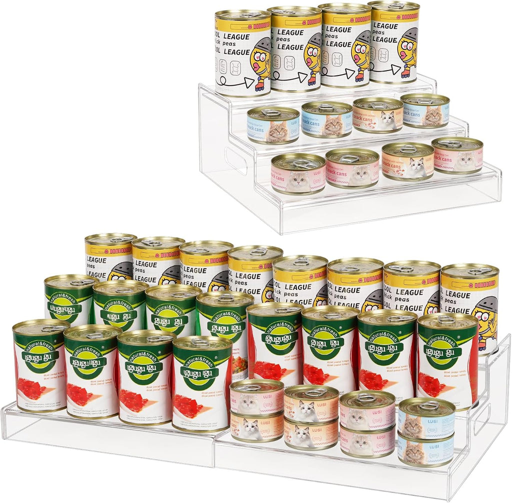 Expandable Can Rack Organizer, 3 Tier Acrylic Can Food Storage for