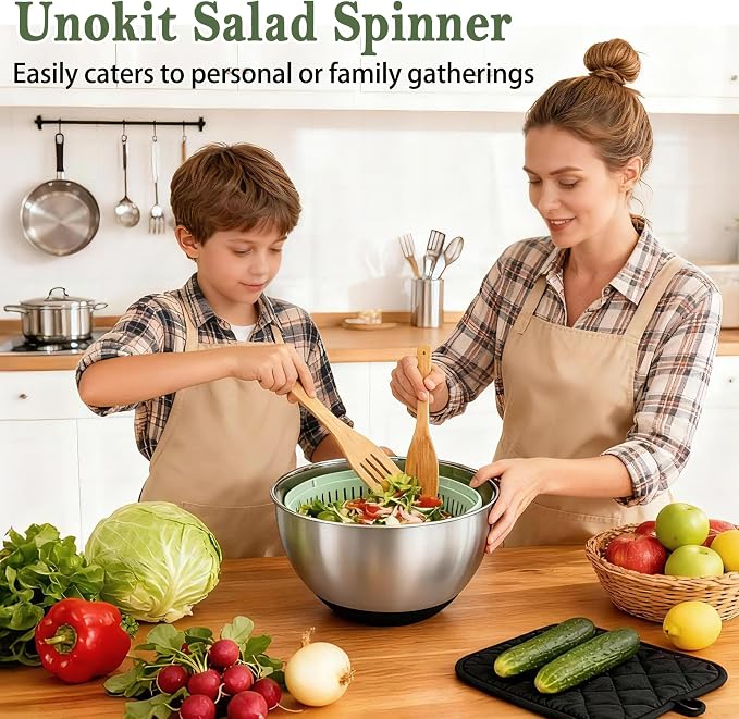 Unokit Stainless Steel Salad Spinner - Image 8