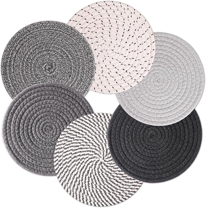 Billbotk 8'' Trivets Hot Dishes, Hot pots and Pans, 6 Heat Resistant Hot Pads by Billbotk