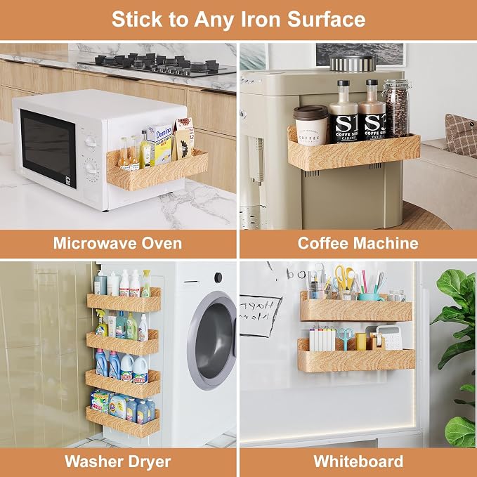 Mystozer Magnetic Spice Rack for Refrigerator, Kitchen Organizer and Storage - Image 6