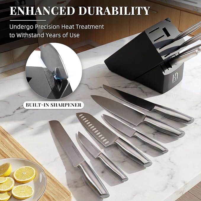 KnifeSaga Knife Set Premium, Kitchen Knife Block Set 14 Pcs Japanese High - Image 4