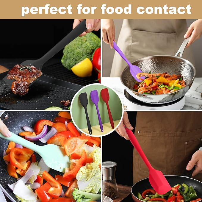 Silicone Spatula Set 6 Pack 8.5 inch Small Rubber Spatula Heat Resistant Mini - Image 5