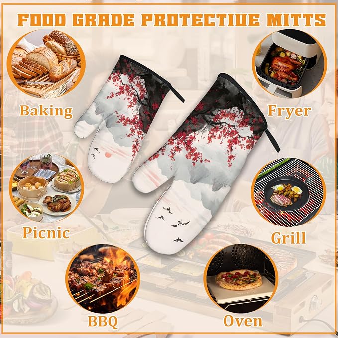 Cherry Blossom Moutain Oven Mitts and Pot Holders - Image 5