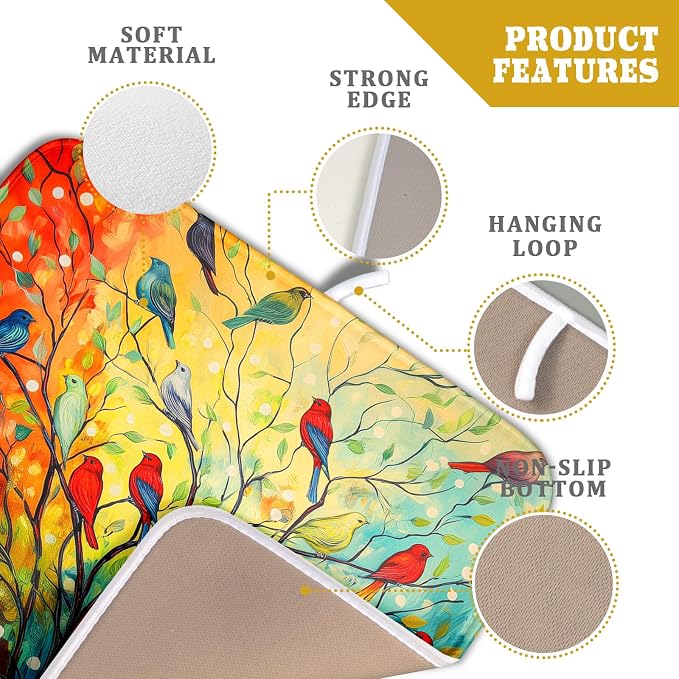 Colorful Spring Summer Tree Bird Dish Drying Mats - Image 4