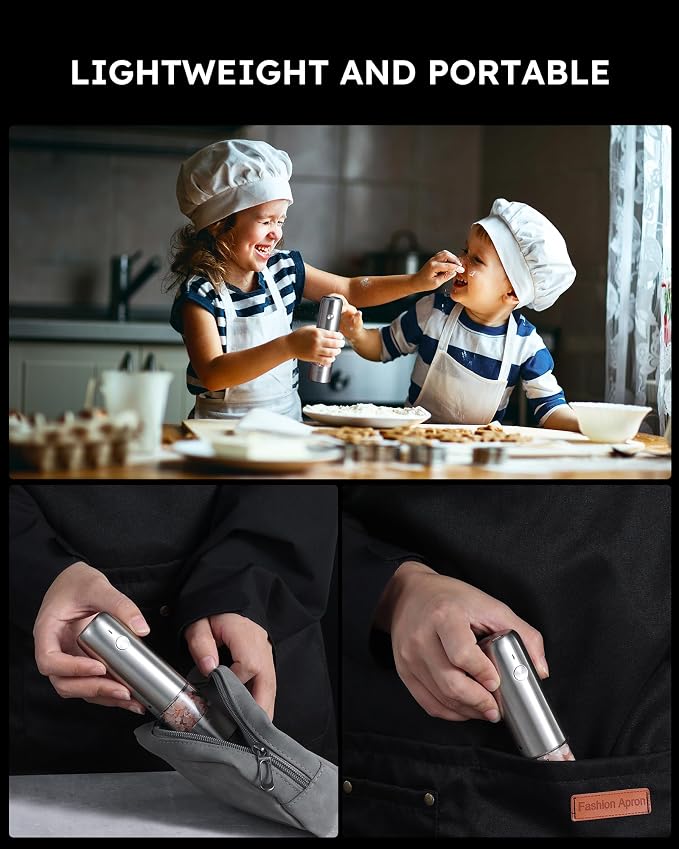FORLIM Mini Electric Salt and Pepper Grinder Set - Image 8