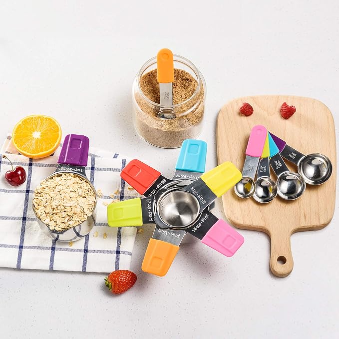 Measuring Cups, U-Taste Magnetic Measuring Cups and Spoons Set of 13 in 18/8 - Image 8