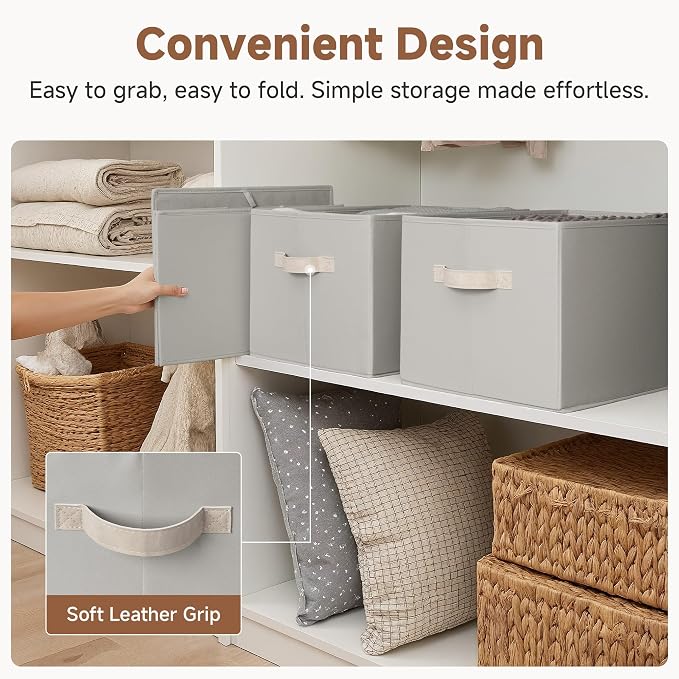 StorageWorks Storage Baskets for Shelves, Fabric Storage Bins, Closet - Image 6