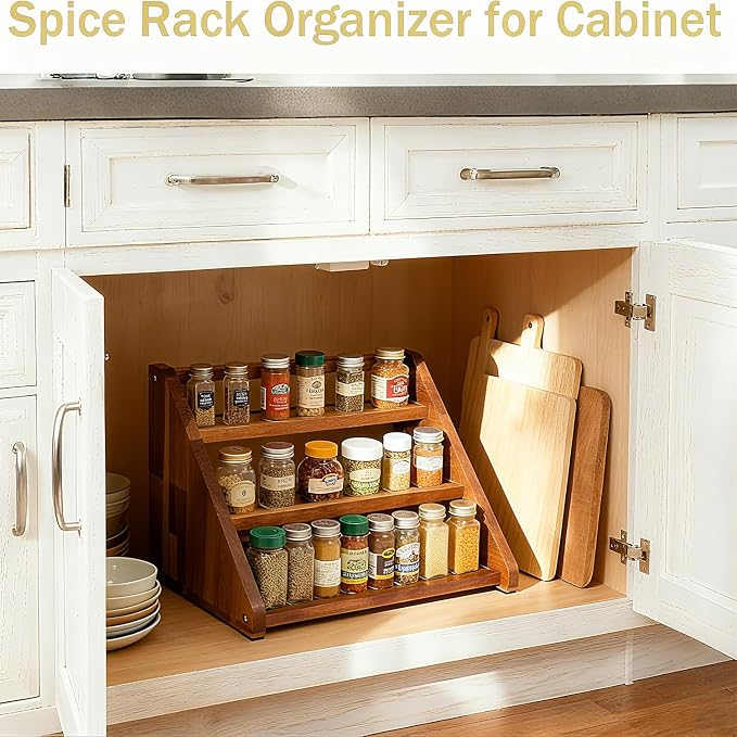 Acacia Wooden Spice Rack for Countertop - Image 9