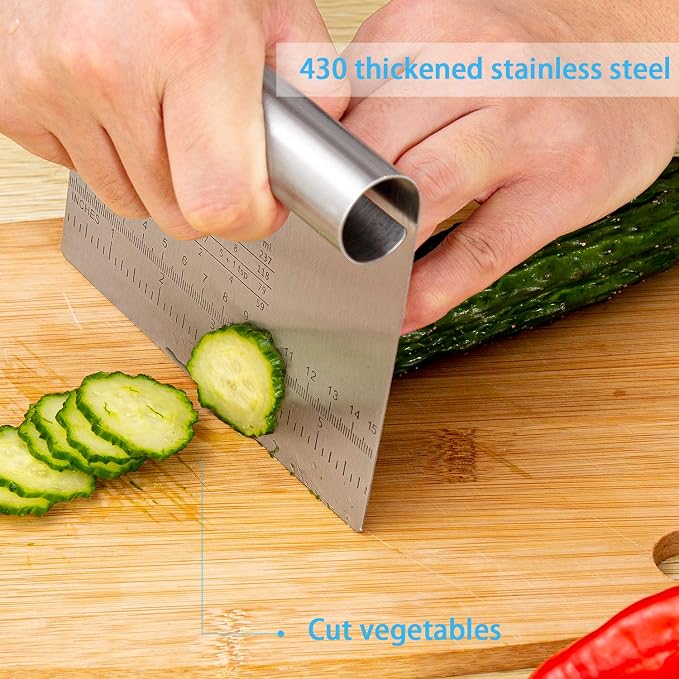 Pro Dough Pastry Scraper/Cutter/Chopper Stainless Steel Mirror Polished - Image 3