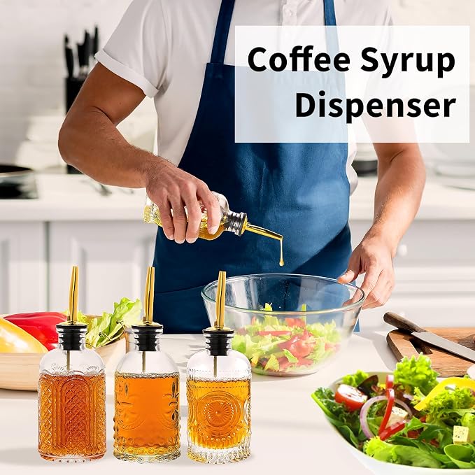 Syrup Dispenser Bottles Set of 3, Simple Syrup Bottle - Image 7