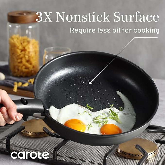 CAROTE 20pcs 4-Ply Premium Hard Anodized Pots and Pans Set Non Stick - Image 3