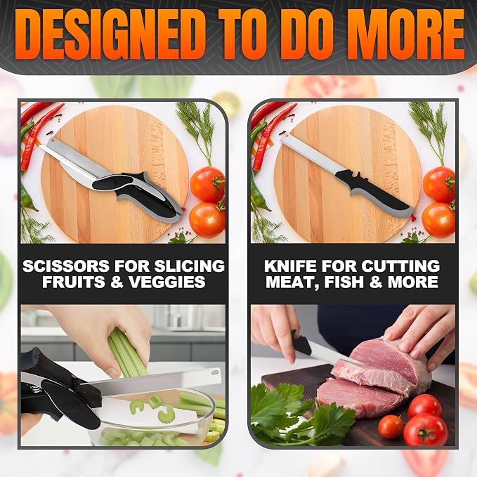 2 in 1 Cutting Board Scissors for Food - Image 6