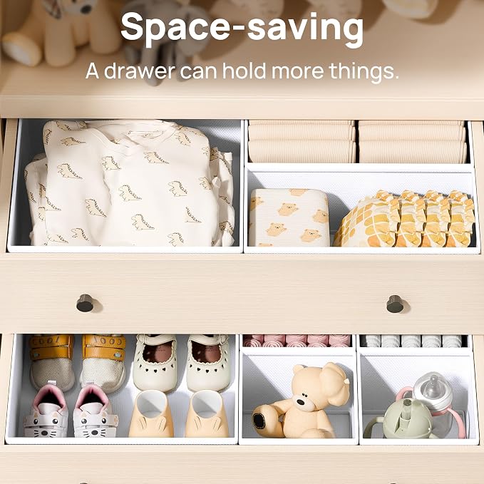 Vtopmart 12 Pack Baby Clothes Organizer, Dresser Drawer Organizer - Image 2