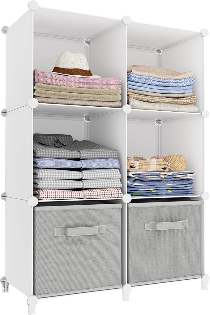 Stackable Closet Organizers and Storage 6 Cube Storage Organizer Closet by DecorateYourHome
