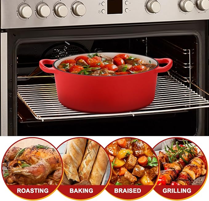 E-far 5QT Oval Dutch Oven Pot - Image 5