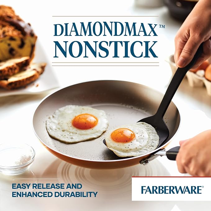 Farberware Cookstart DiamondMax Nonstick Cookware/Pots and Pans Set, Dishwasher - Image 6