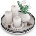 12" Farmhouse Lazy Susan for Kitchen & Coffee Table Decor – Rustic Whitewashed by AMH