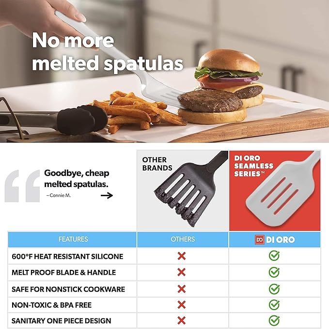 New DI ORO Seamless Series Moda 4-Piece Silicone Turner Spatula Set - Image 2