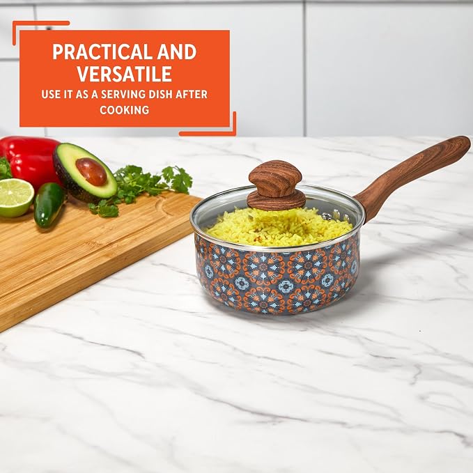 IMUSA 1.5 Quarts Talavera Nonstick Saucepan - Image 5