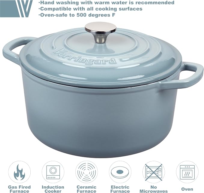 VORRINGARD Enameled Cast Iron Dutch Oven Pot - Image 3