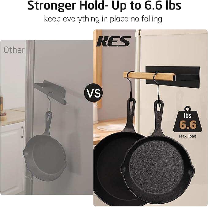 KES Magnetic Paper Towel Holder, Wood & Metal Paper Towel Roll Holder - Image 4