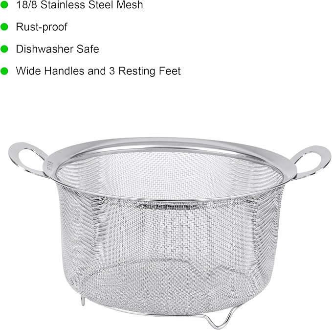 Tiawudi 2 Pack Strainers for Kitchen, 18/8 Stainless Steel Colander - Image 3