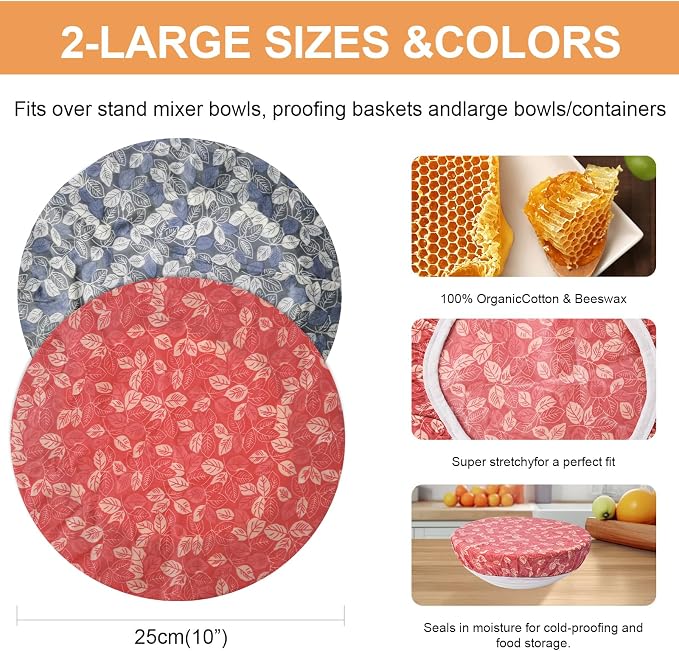 2Pcs Reusable Bowl Covers for Bread Proofing - Image 2
