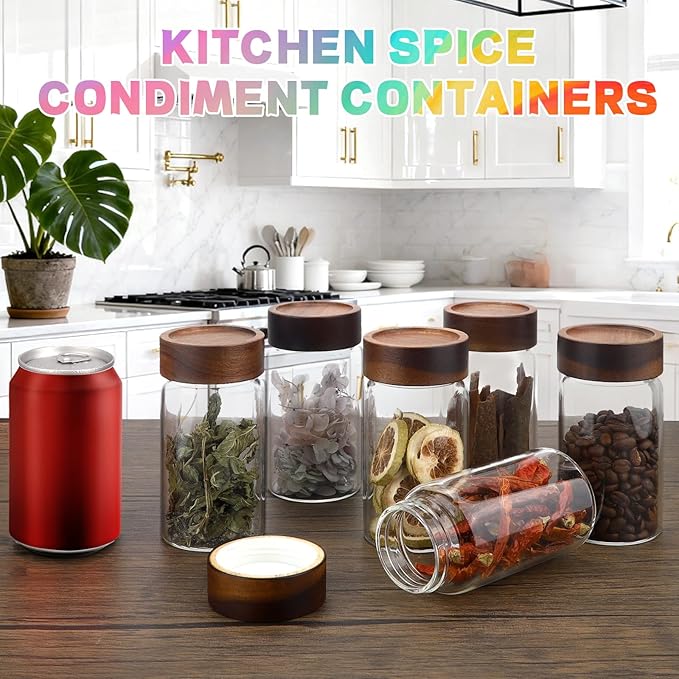 8oz Airtight Glass Jars Small Spice Storage Canister - Image 4