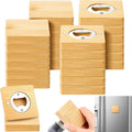 Vesici 24 Pcs Magnetic Bottle Opener 2.5in DIY Bamboo Square Shape Beer Openers by Vesici