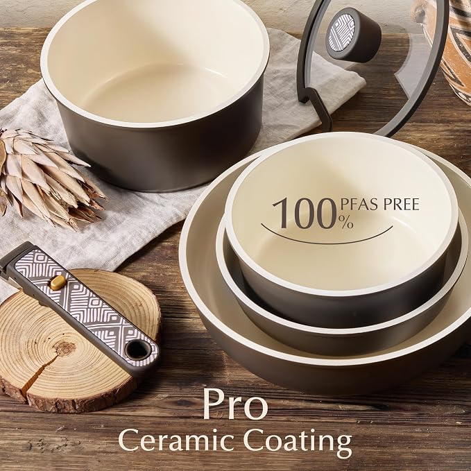 CAROTE 21-Piece Ceramic Cookware Set, Nonstick Pots and Pans Set - Image 5