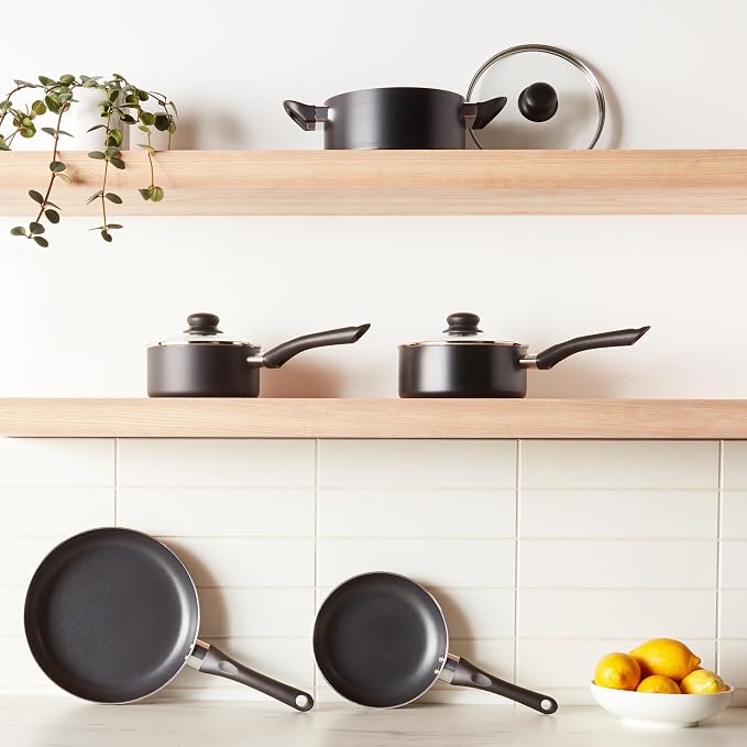 Amazon Basics Ceramic Non-Stick Cookware 8-Piece Set, Pots and Pans - Image 3