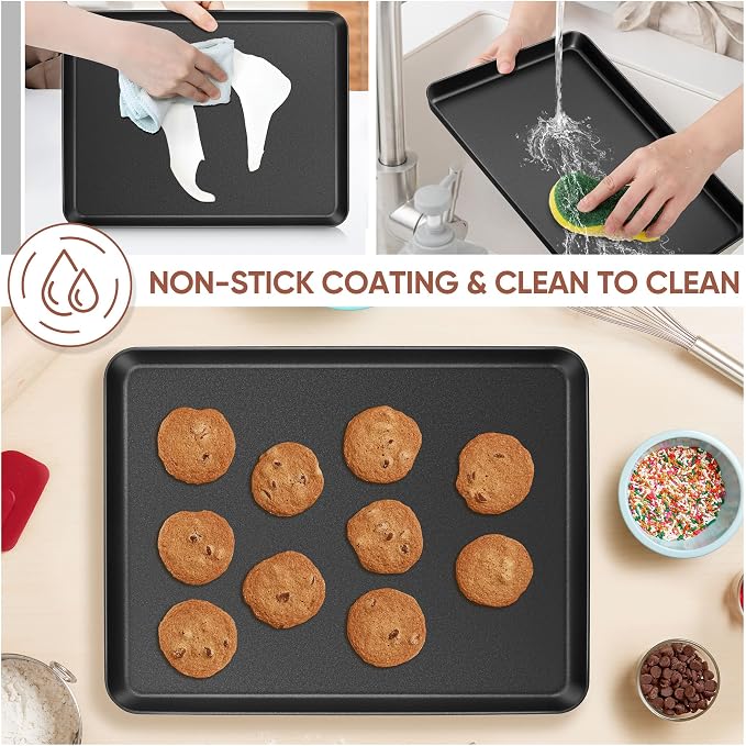 E-far Baking Sheet Set of 2, Nonstick Carbon Steel Baking Trays - Image 5