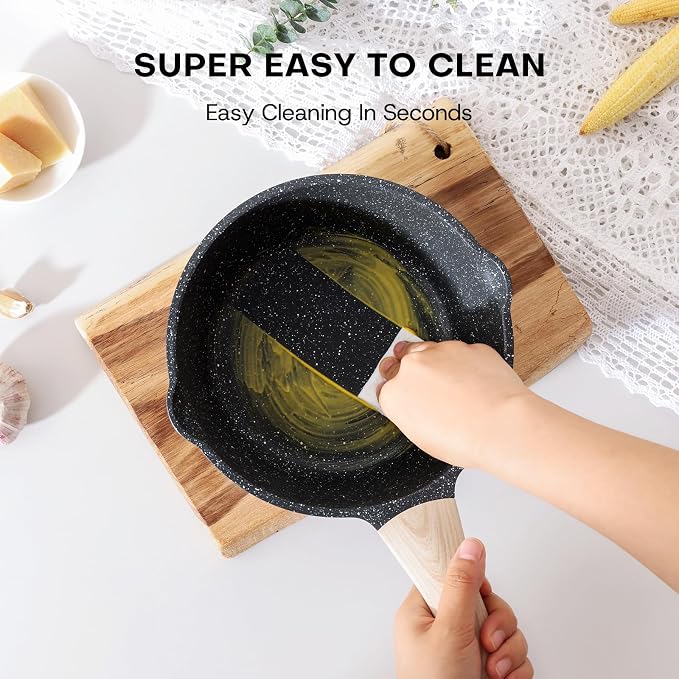 Kordisen Sauce Pan Set with Lid, 1.5Qt & 2.5 Qt Nonstick Cooking Pots with Pour - Image 5