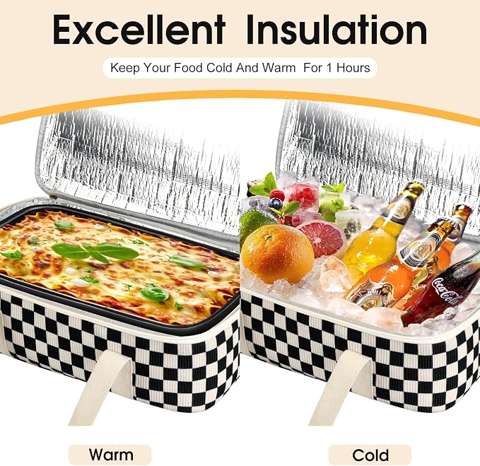 Corduroy Casserole Carrier, Insulated Lasagna Lugger - Image 4