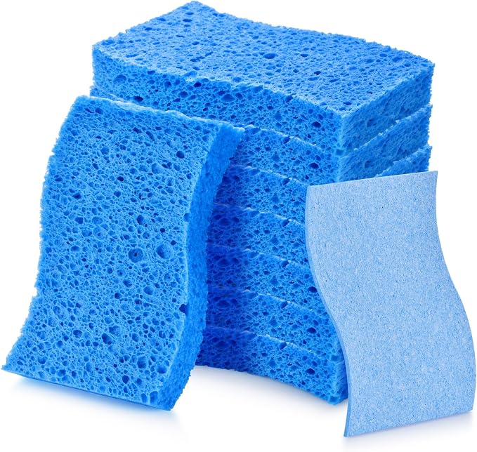 8PCS Dish Sponges Kitchen, Premium Blue Dish Washing Kitchen Sponge, Compressed by Unknown