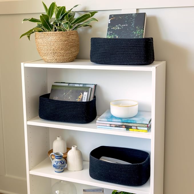 NaturalCozy 13.5”x8.5”x5.5” Rectangle Storage Baskets - Image 3