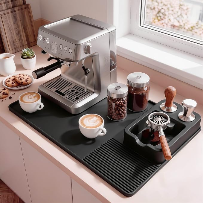 Silicone Coffee Mat and Espresso Tamping Mat, Detachable Espresso Coffee Bar - Image 4
