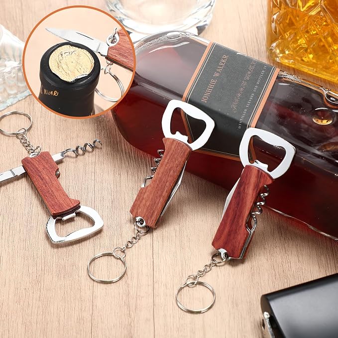 Ziliny 24 Pcs Bottle Opener Keychain Bulk Wine Bottle Beer Opener Keychain - Image 3