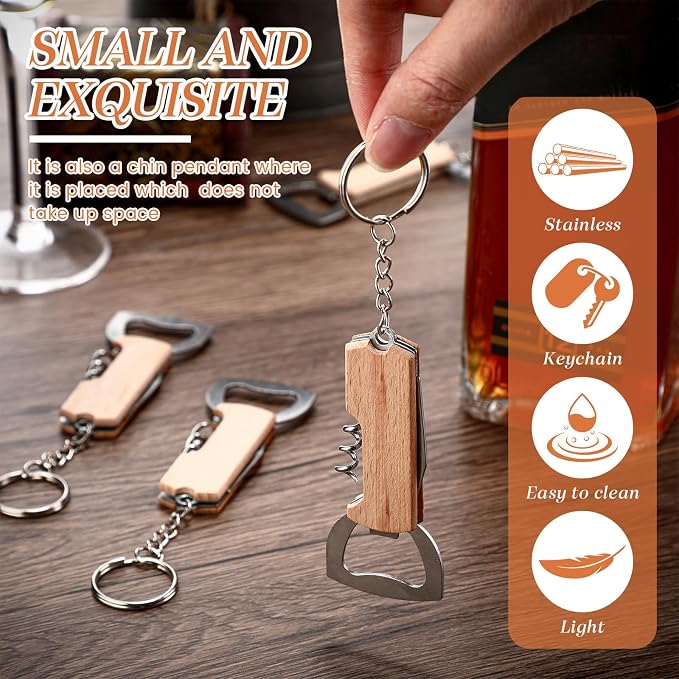 Ziliny 24 Pcs Bottle Opener Keychain Bulk Wine Bottle Beer Opener Keychain - Image 3
