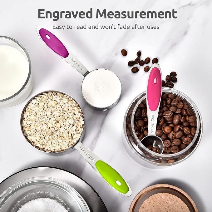 Measuring Cups : U-Taste 18/8 Stainless Steel Measuring Cups and Spoons Set of - Image 4
