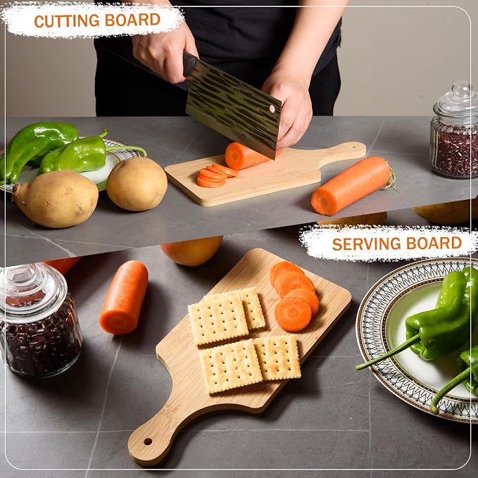 AWIZOM 6 Pcs Thicken Bamboo Cutting Board Bulk 11x5 Inch Personalized Wood - Image 4