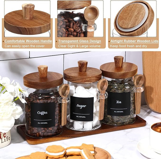 Suclain 3 Pcs Glass Coffee Container - Image 3
