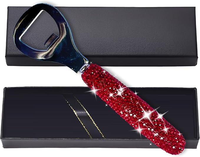 Handcrafted Red Crystal Bling Beer Opener – Sparkle Diamond Bottle Openers by Unknown